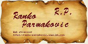 Ranko Parmaković vizit kartica